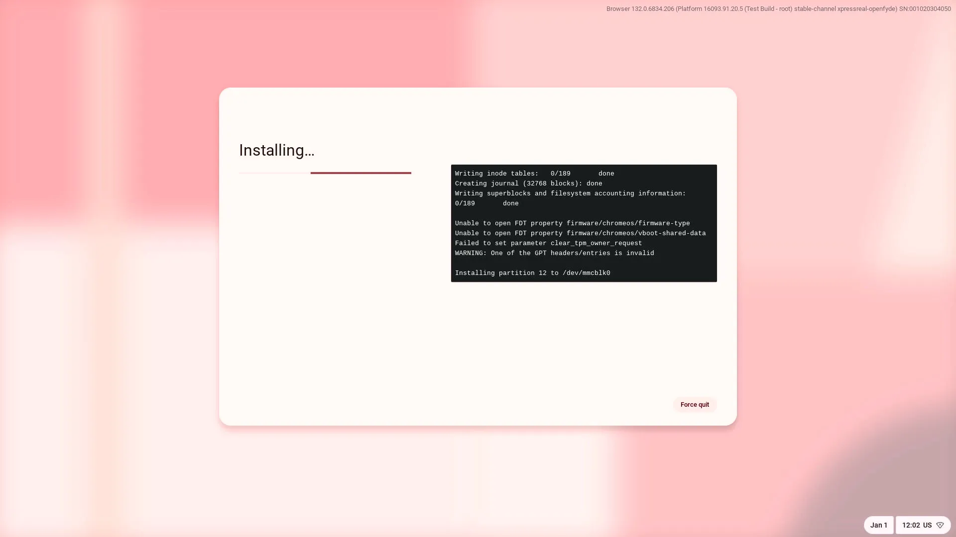 installation process