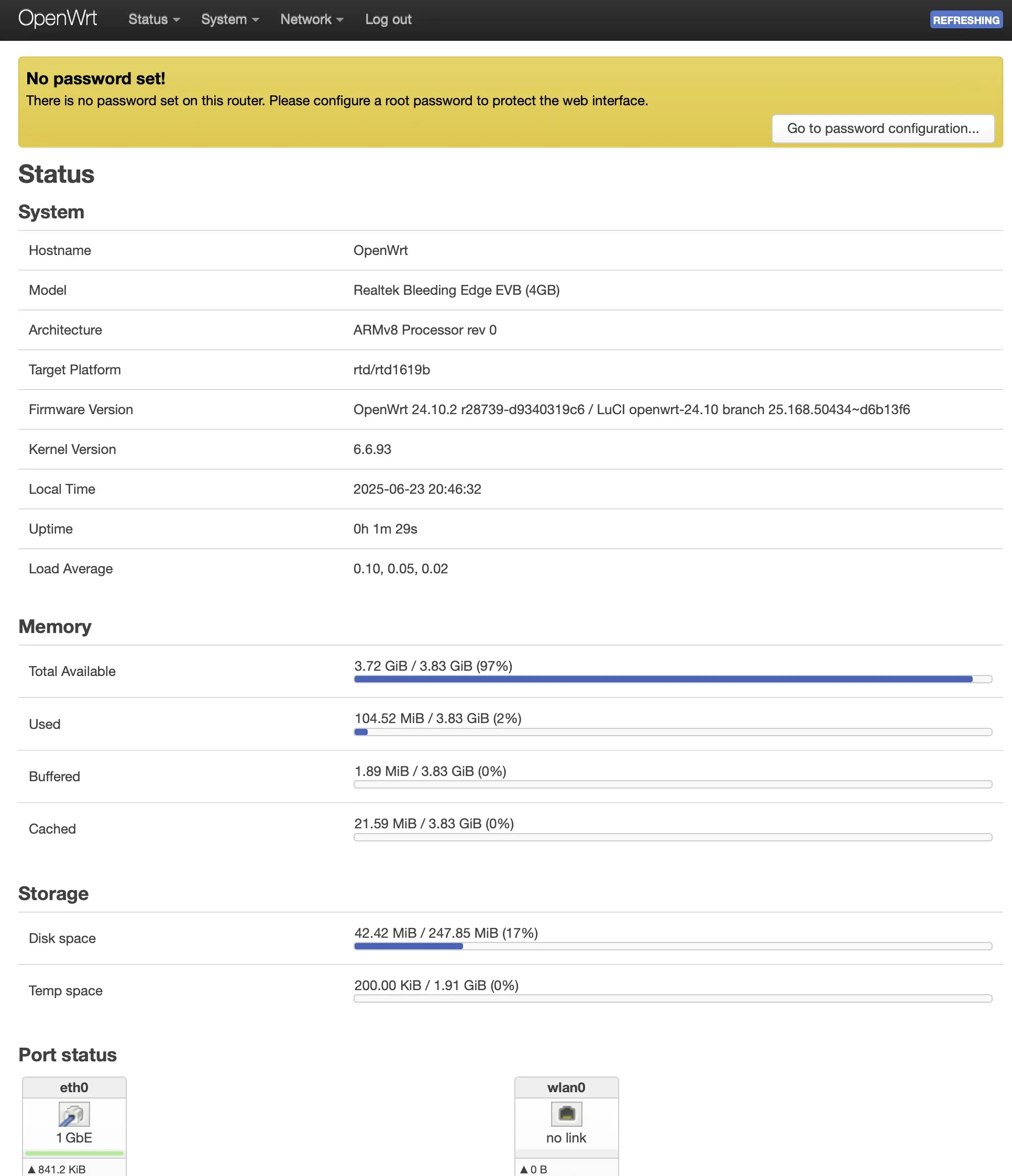 OpenWrt Web Interface
