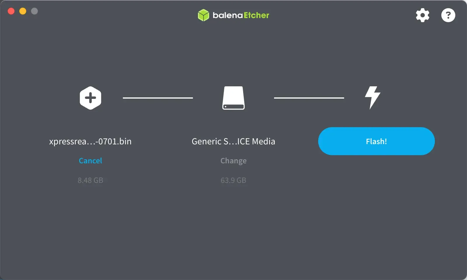 Etcher Select Target
